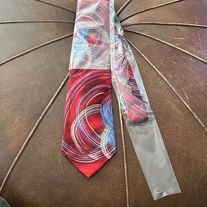J. Garcia Vibrant Red and Blue Tie